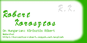 robert korosztos business card